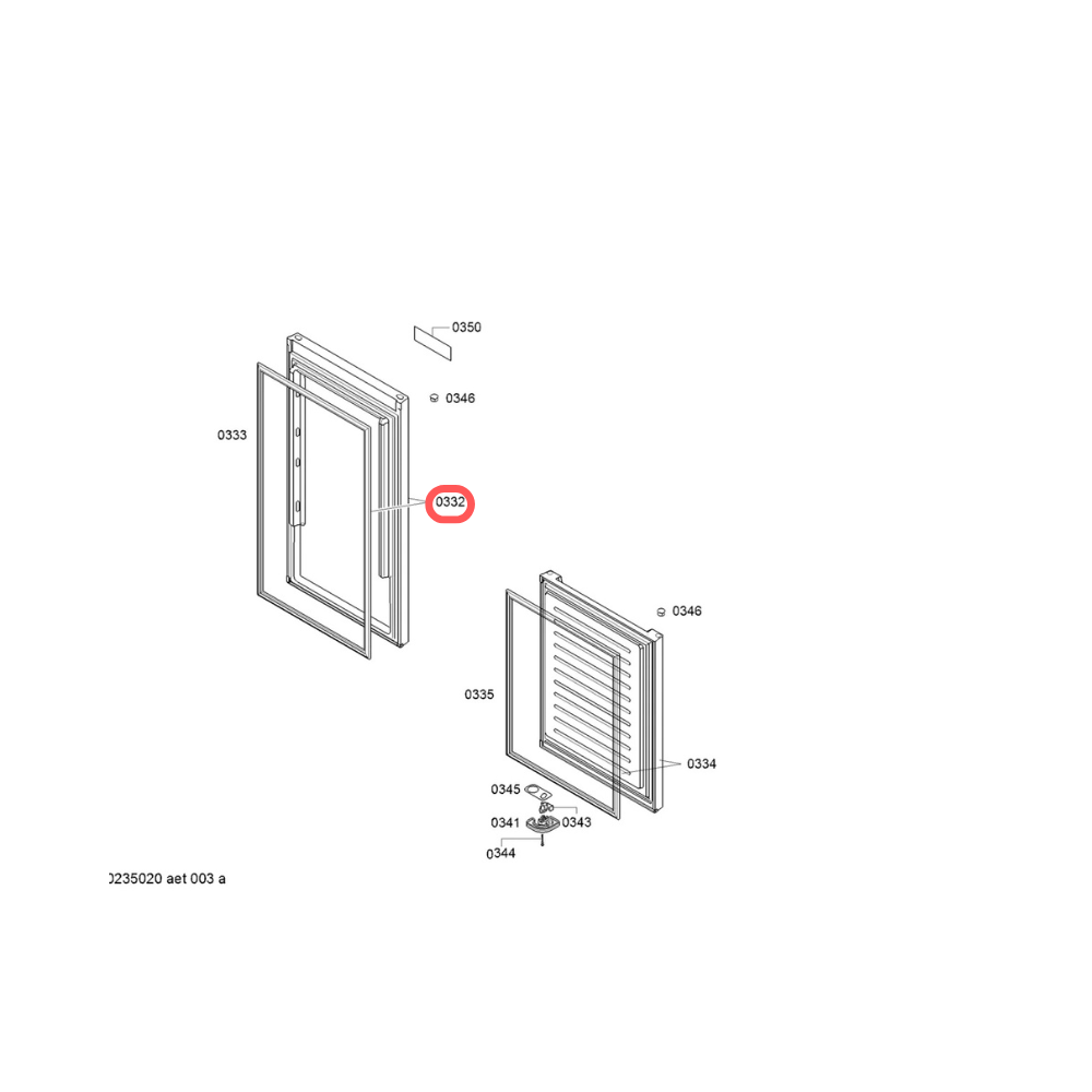 260213173 Puerta refrigerador combi no frost Bosch KGN33NWEA